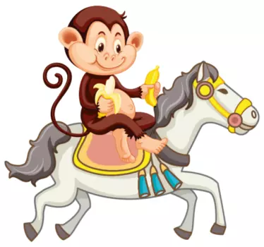 Playful Monkey Riding wall stickers for kid - TenStickers