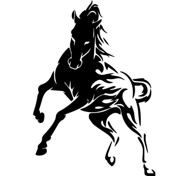 Artistic black and white horse animal wall decor - TenStickers