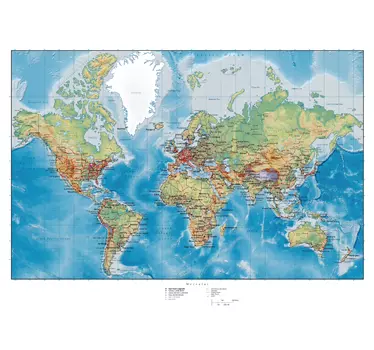 Atlas world map wall sticker - TenStickers