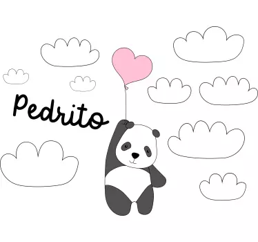 Wall stickers for kid panda with balloon - TenStickers