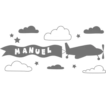 Airplane with Banner wall stickers for kid - TenStickers