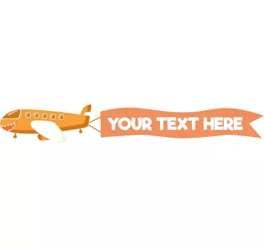 Airplane Custom Name wall stickers for kid - TenStickers
