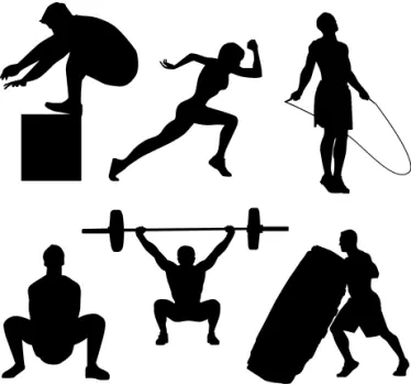 Work out fitness weights people decals - TenStickers