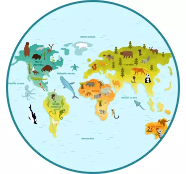 Map with typical symbols City Sticker - TenStickers
