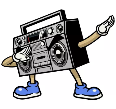 Object sticker cartoon boombox character - TenStickers