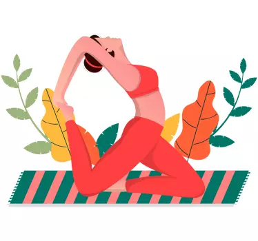 yoga girl retro wall stickers - TenStickers