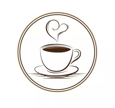 Elegant cup of coffee with heart service decal - TenStickers