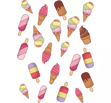 Colorful Ice Cream cuisine wall sticker - TenStickers
