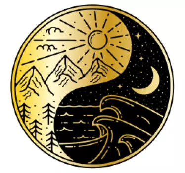 Moon Ying Yang space decal - TenStickers