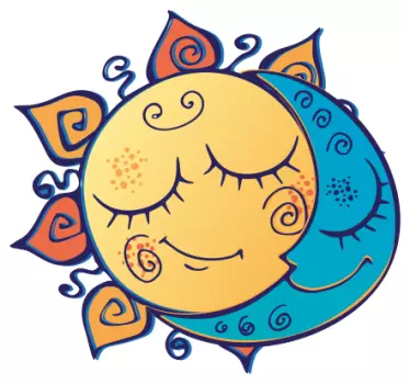 Sunshine moon faces wall stickers for kid - TenStickers