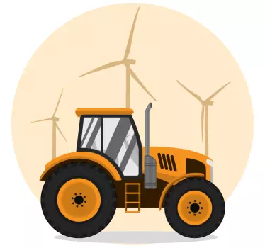 Tractor with a windmills background toy decal - TenStickers