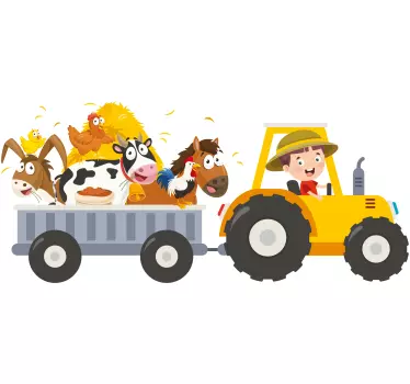 Little farmer with animals toy decal - TenStickers