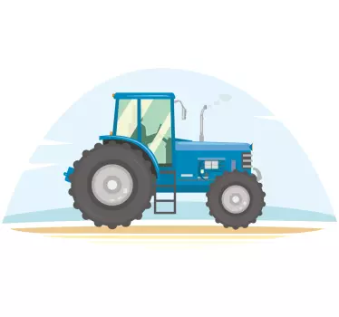 Blue tractor illustration toy decal - TenStickers