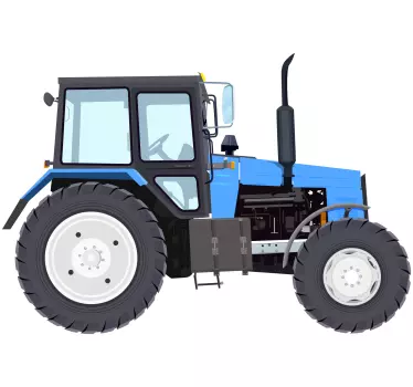 Blue modern tractor toy decal - TenStickers