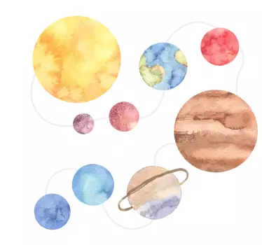 Solar System map space sticker - TenStickers