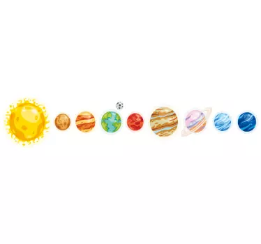Solar System all the Planets vintage travel decal - TenStickers