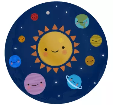 Happy Solar System space decal - TenStickers