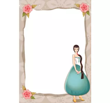 Romantic Lady Whiteboard Sticker - TenStickers