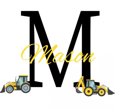 Custom initial and Tractor toy decal - TenStickers