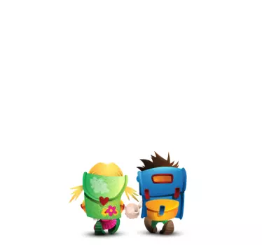 Kids Going To School Whiteboard Sticker - TenStickers