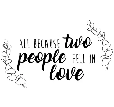 Husband and Wife bridal love note decal - TenStickers