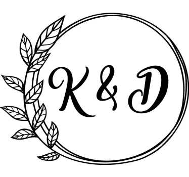 Husband and Wife initials in Circle bridal stickers - TenStickers