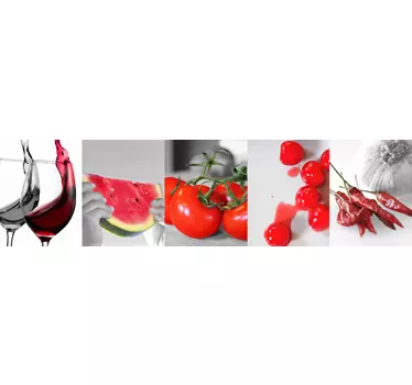 Kitchen wall sticker red food - TenStickers