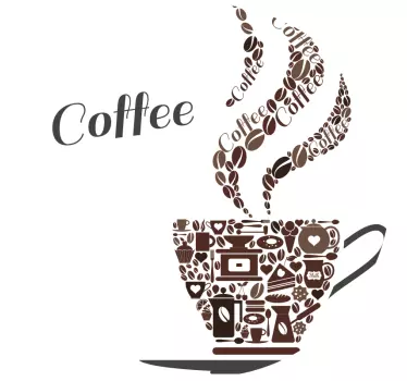 Coffee Cup Design cuisine wall sticker - TenStickers