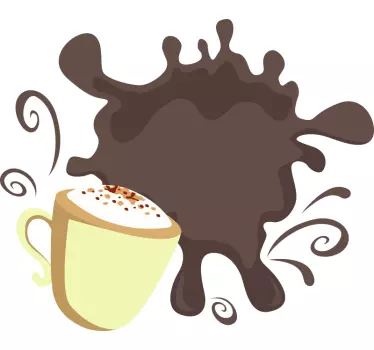 Coffee Splash Cup cuisine wall sticker - TenStickers