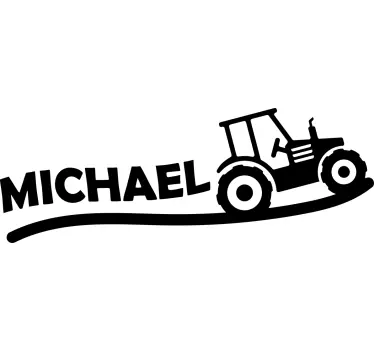 Tractor Personalized Name Location sticker - TenStickers