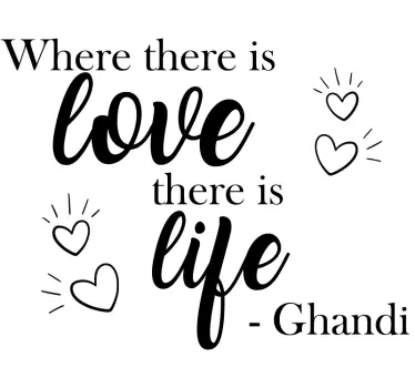 Gandhi Love quote decal - TenStickers