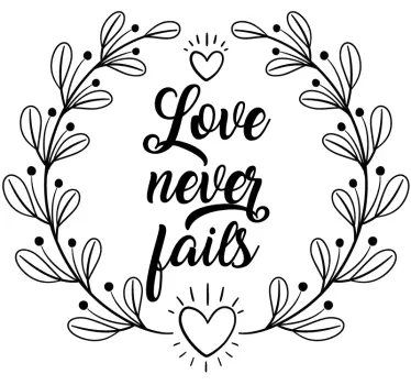 Love never fails bridal decakl - TenStickers
