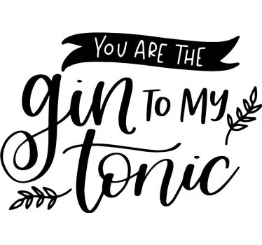 Love gin & tonic drink wall decal - TenStickers