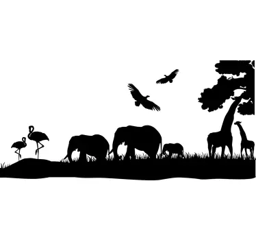 Savannah Silhouette Wall Sticker - TenStickers