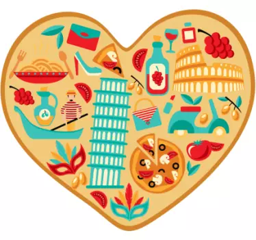 Italian Culinary Love cuisine wall sticker - TenStickers