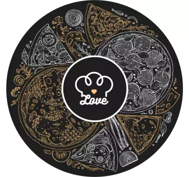 Culinary Love Illustration cuisine wall sticker - TenStickers