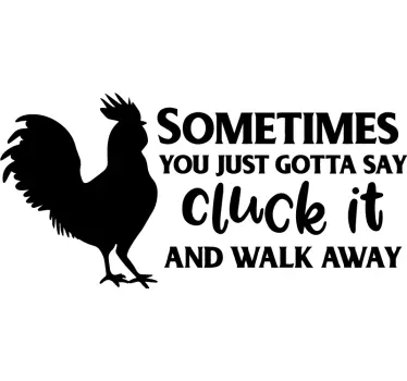 Say Cluck it Rooster bird sticker - TenStickers