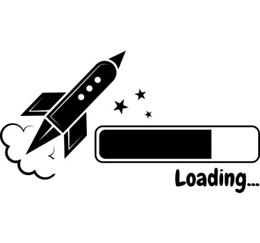 Loading rocket space sticker - TenStickers