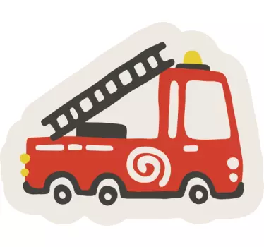 firefighter red car wall kids bedroom wall decal - TenStickers