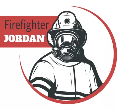 firefighter personalized name Custom Sticker - TenStickers