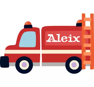 Colorful Fire Truck wall stickers for kid - TenStickers