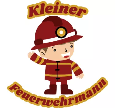 small firefighter man Kids Bedroom Wall Sticker - TenStickers
