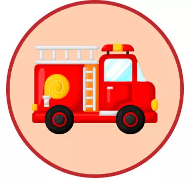 Firefighter red fire car Kids Bedroom Wall Sticker - TenStickers