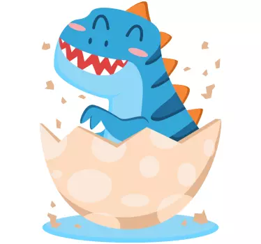 Baby dino coming out of egg  dragon sticker - TenStickers