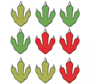Dinosaur footprint dragon wall sticker - TenStickers