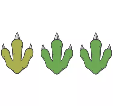 Green Dinosaur footprints  dragon wall sticker - TenStickers