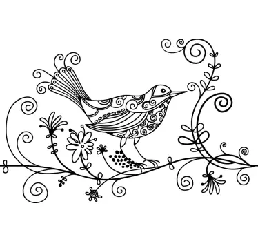 Floral Nightingdale Decal - TenStickers