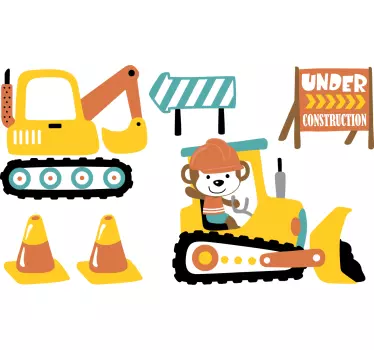 Construction truck set toy decal - TenStickers