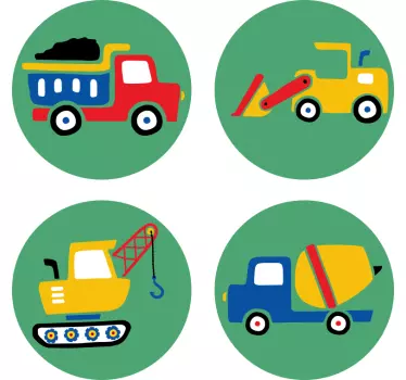 Wall stickers for kid construction vehicle set - TenStickers