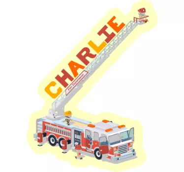 Ladder and fire truck toy decal - TenStickers
